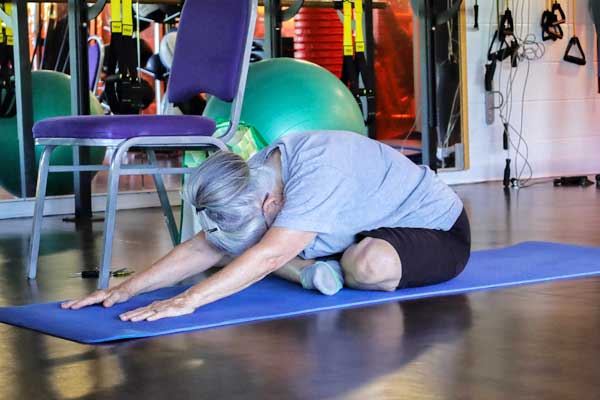 senior fitness includes yoga class at Steel Fitness Riverport in Bethlehem PA