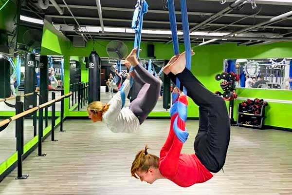 aerial exercise class at steel fitness riverport in bethlehem pa