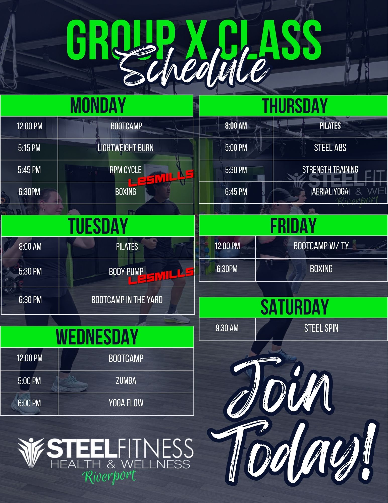 Steel Fitness Riverport class schedule