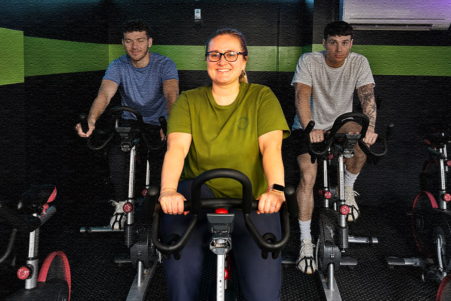 spin class or cycling class at Steel Fitness Riverport