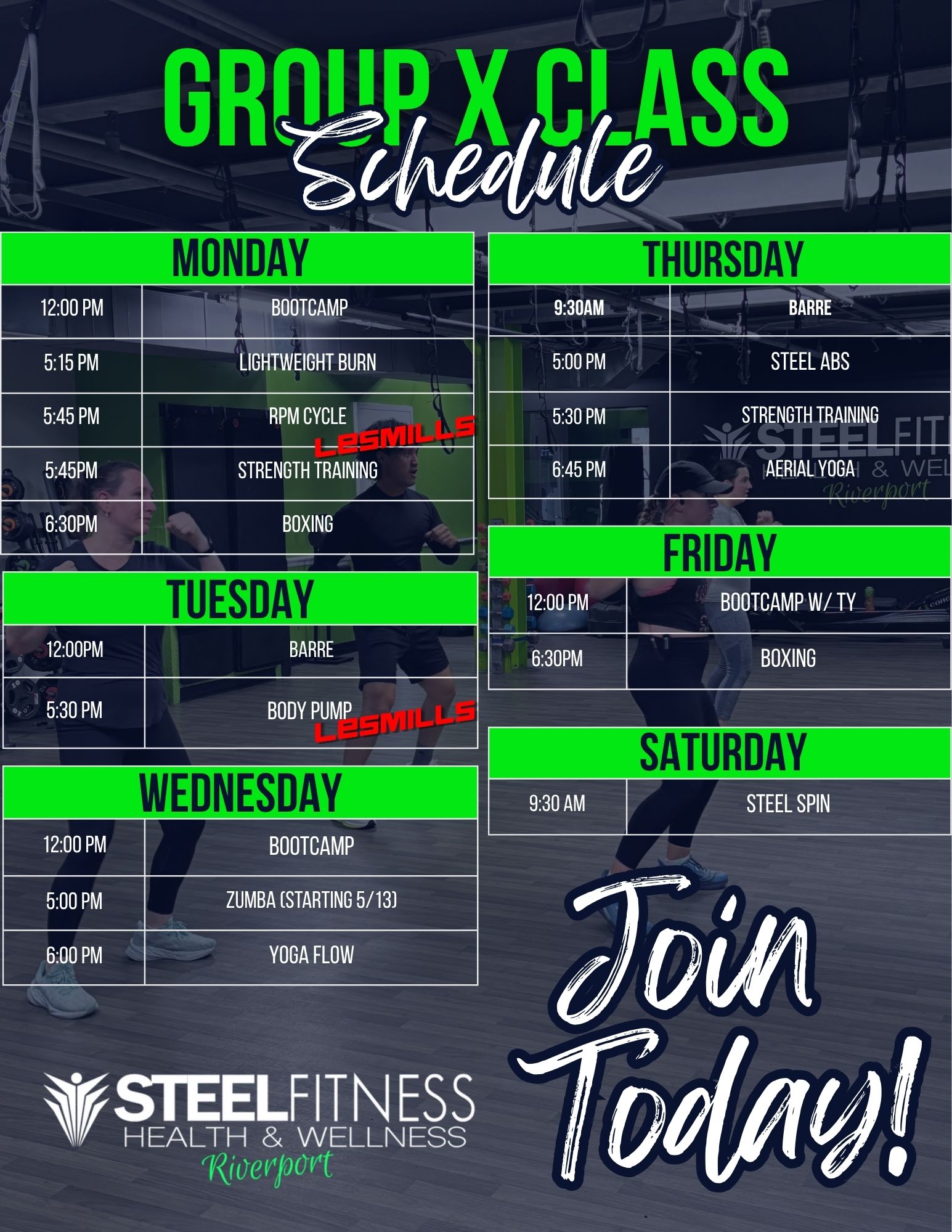 Steel Fitness Riverport class schedule
