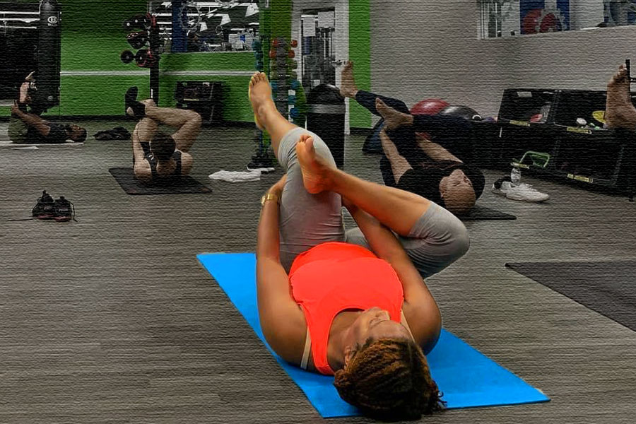 yoga class at Steel Fitness Riverport in Bethlehem PA