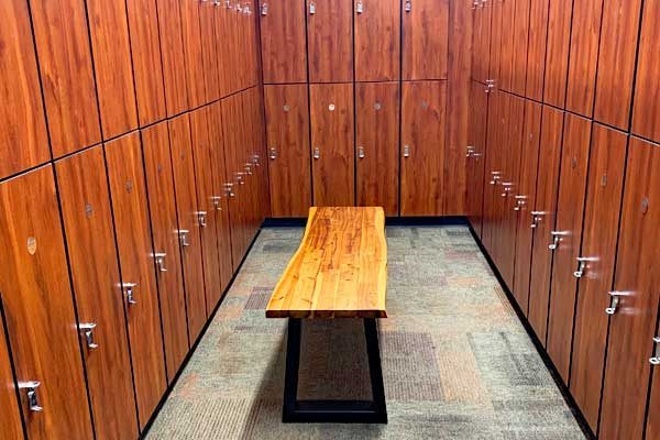 lockers in the locker room at steel fitness riverport in bethlehem pa