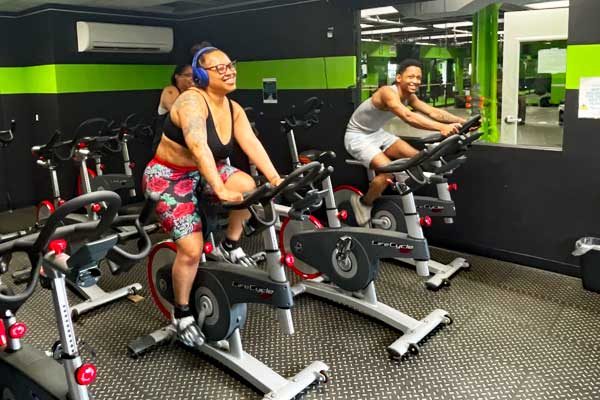cycling spin class at Steel Fitness Riverport in Bethlehem PA